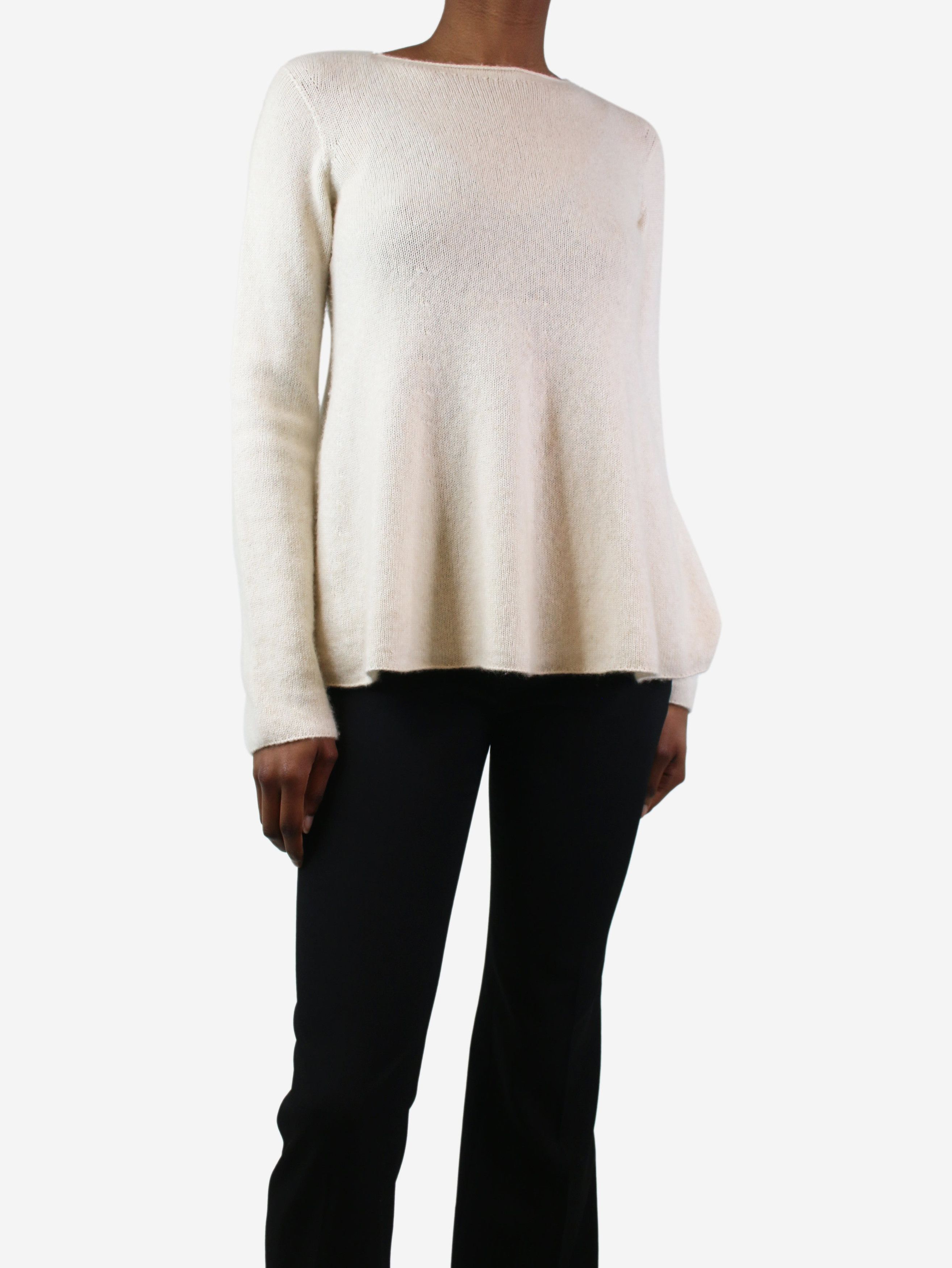 Cream cashmere-blend sweater - size XS