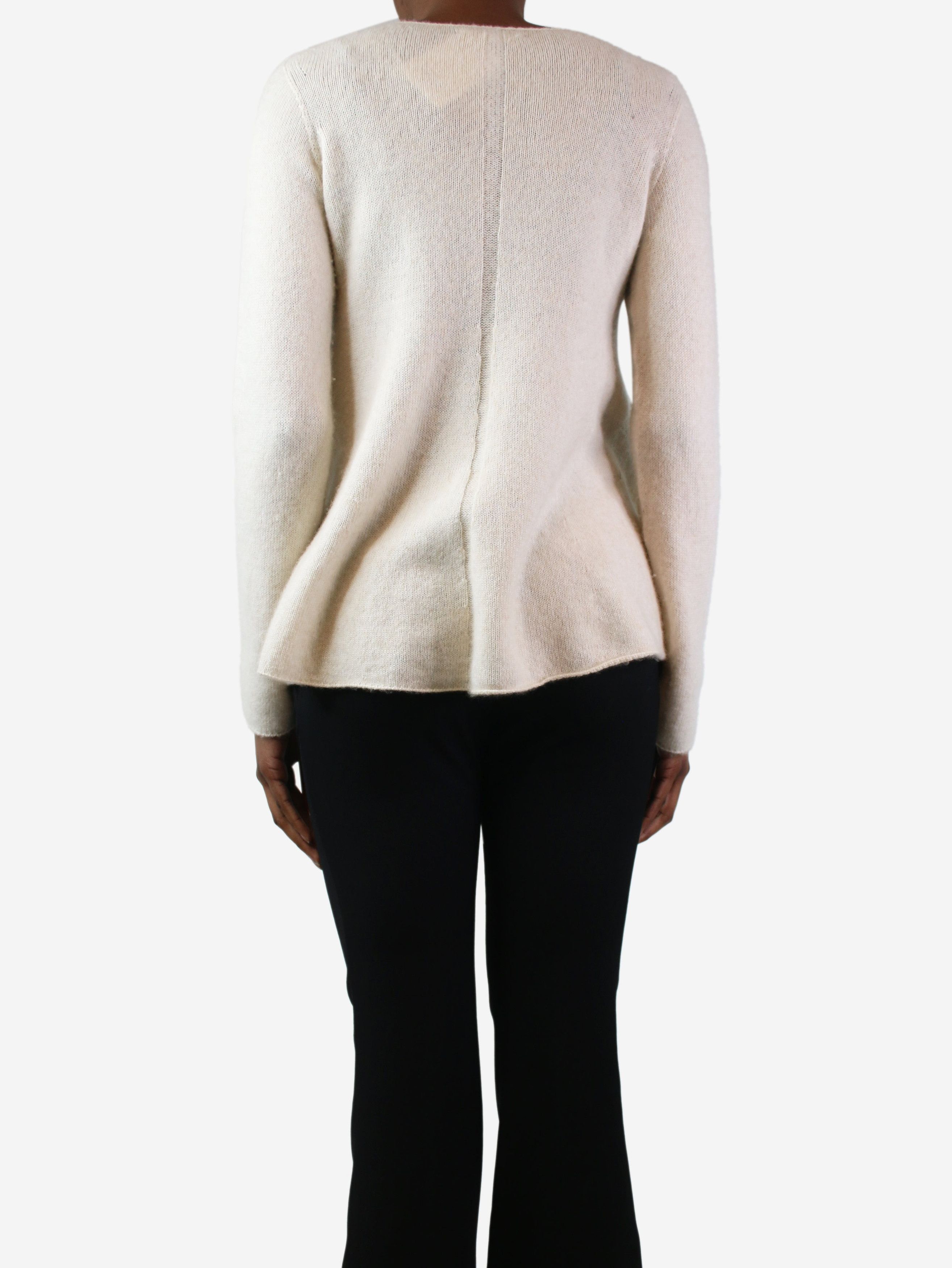 Cream cashmere-blend sweater - size XS