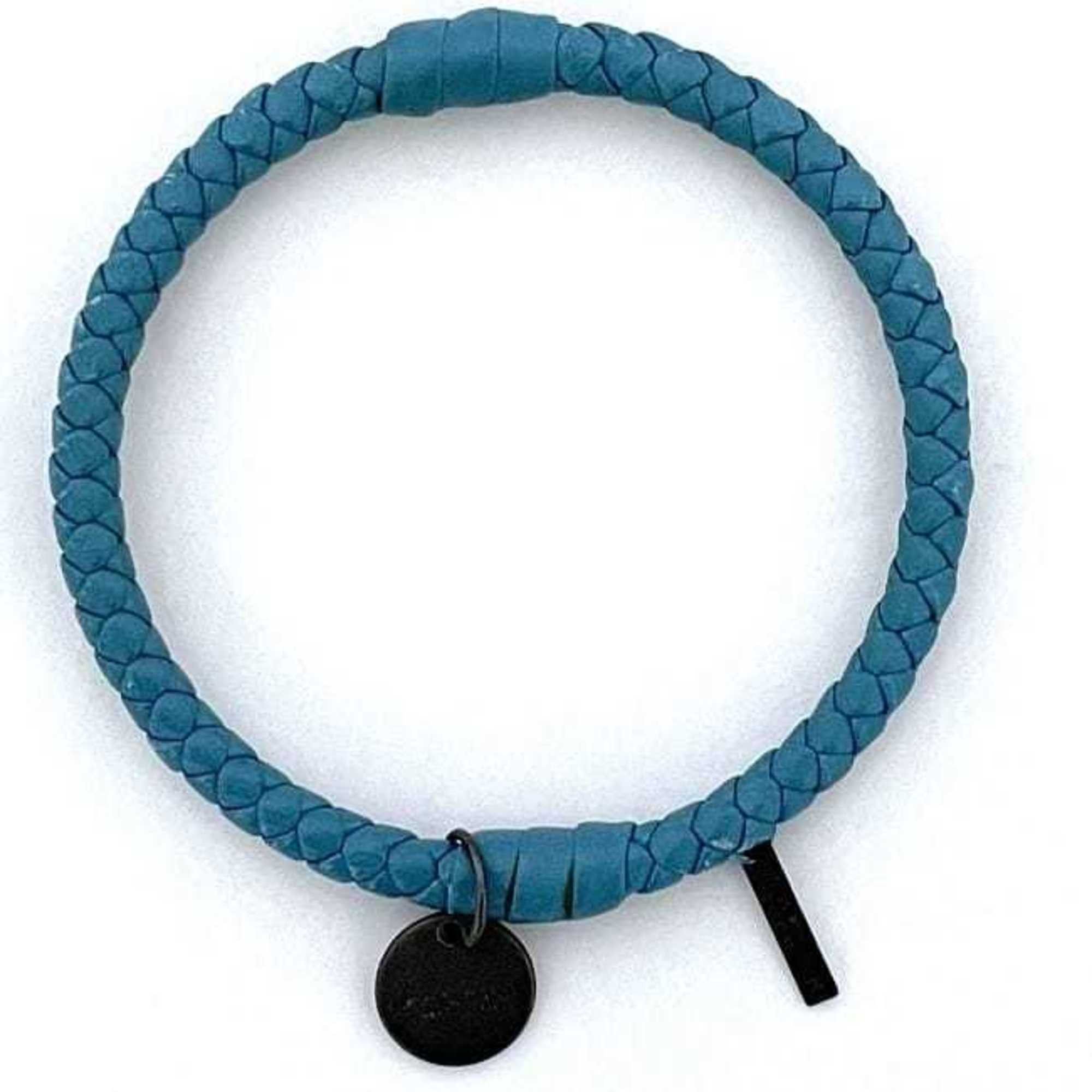 Bottega Veneta Bottega Veneta Bangle Light Blue Intrecciato ec-19881 Leather BOTTEGA VENETA Bracelet Women Men Size ONE SIZE - 2 Thumbnail