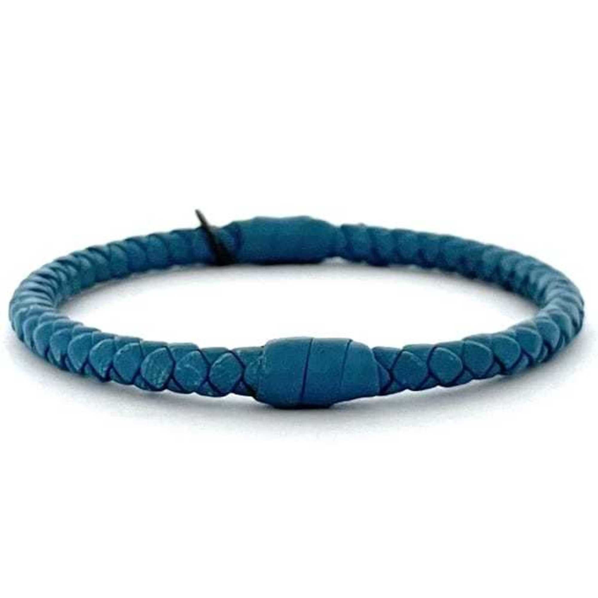 Bottega Veneta Bottega Veneta Bangle Light Blue Intrecciato ec-19881 Leather BOTTEGA VENETA Bracelet Women Men Size ONE SIZE - 5 Thumbnail