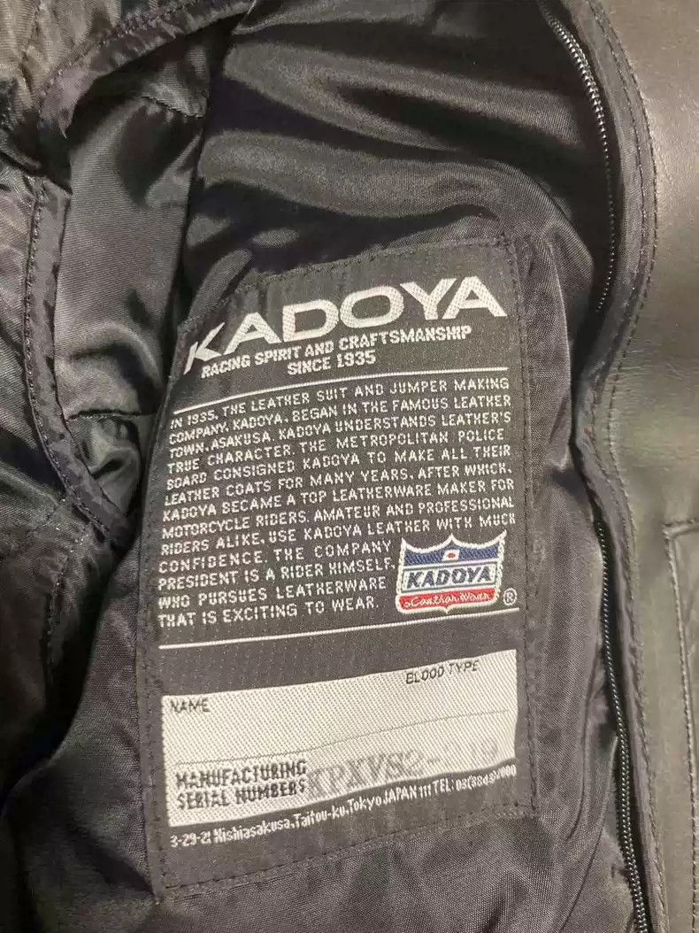Kadoya KADOYAJapanese origin heavy thick castrated cowhide retro stand collar motorcycle leather jacket Size US M / EU 48-50 / 2 - 4 Thumbnail