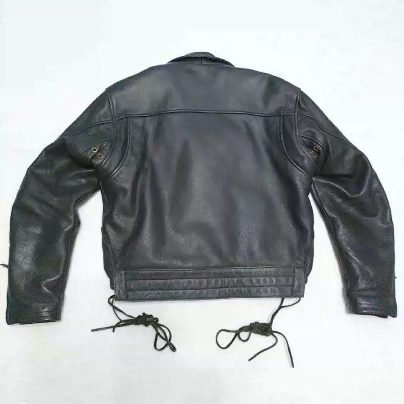 Kadoya KADOYAJapanese origin heavy cedar cowhide classic lapel diagonal motorcycle leather jacket Size US L / EU 52-54 / 3 - 2 Thumbnail