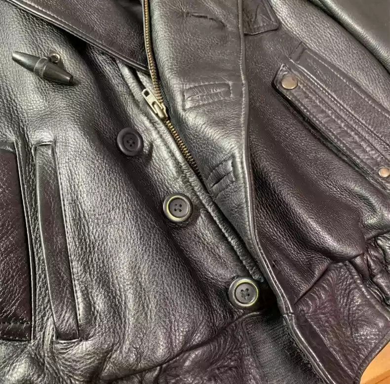 Kadoya KADOYAJapanese origin heavy wild cowhide retro motorcycle leather jacket Size US M / EU 48-50 / 2 - 6 Thumbnail