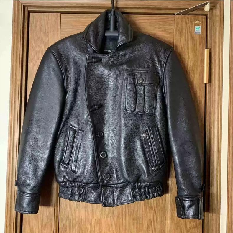 Kadoya KADOYAJapanese origin heavy wild cowhide retro motorcycle leather jacket Size US M / EU 48-50 / 2 - 2 Thumbnail