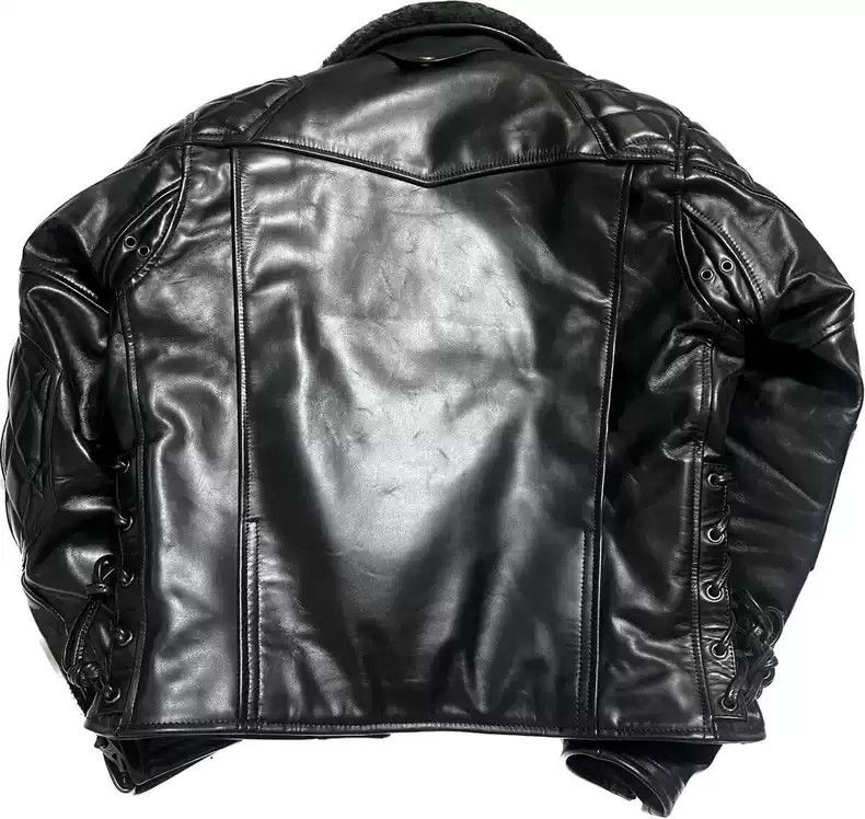 Kadoya kadoya evo Diamond lattice straight lapel leather coat Size US S / EU 44-46 / 1 - 2 Thumbnail