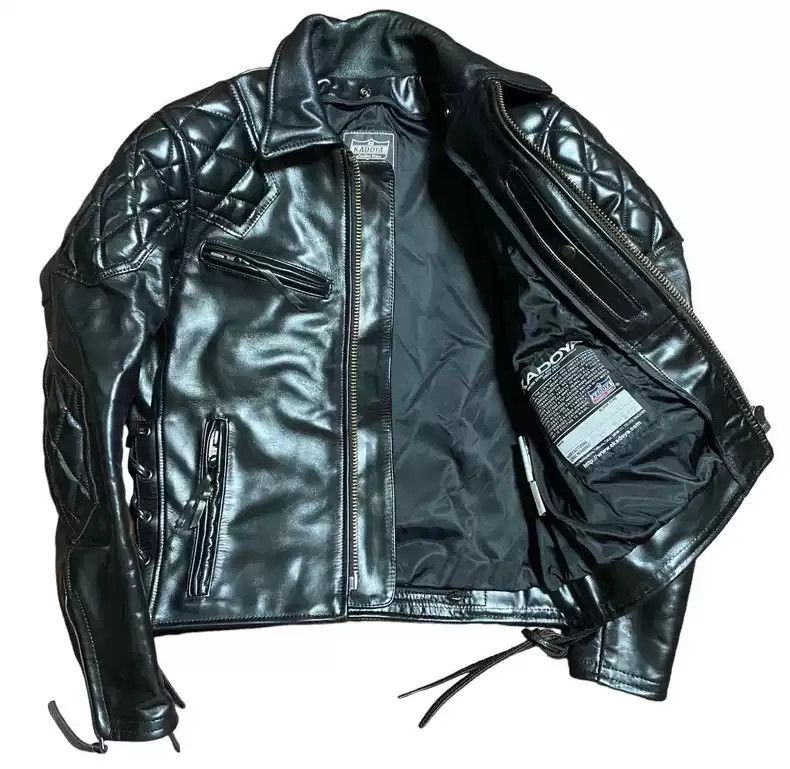 Kadoya kadoya evo Diamond lattice straight lapel leather coat Size US S / EU 44-46 / 1 - 9 Thumbnail