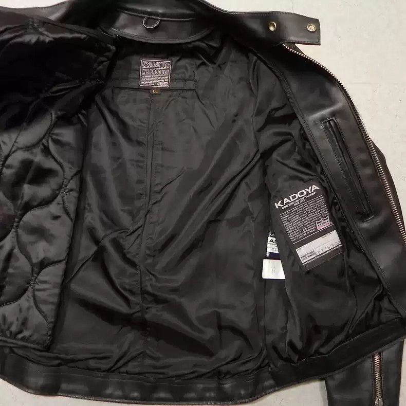 Kadoya kadoya Straight-pull collar leather coat Size US XL / EU 56 / 4 - 4 Thumbnail
