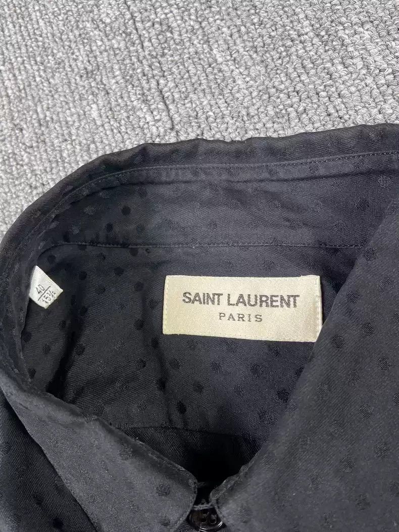 Saint Laurent Paris Saint Laurent slp14ss mulberry silk dark dot shirt Size US L / EU 52-54 / 3 - 3 Thumbnail
