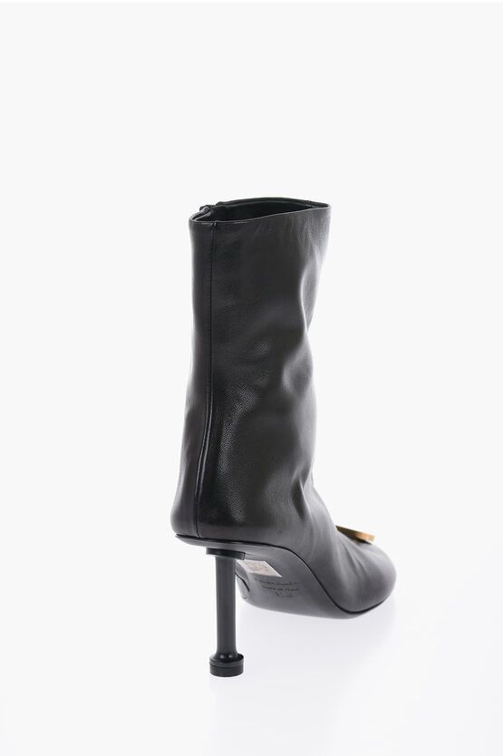 Balenciaga Leather Groupie Booties with Logo Statement Size US 6.5 / IT 36.5 - 2 Thumbnail
