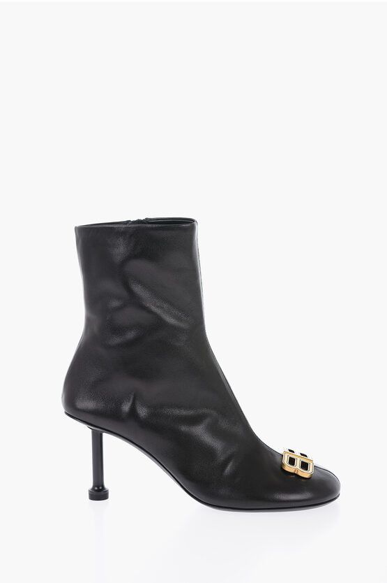 Balenciaga Leather Groupie Booties with Logo Statement Size US 6.5 / IT 36.5 - 3 Thumbnail