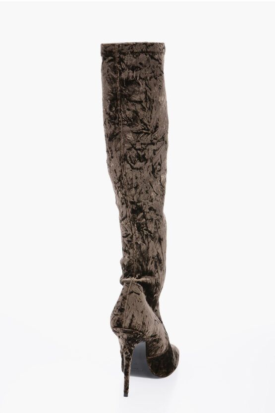 Saint Laurent Paris Pointed Velour Knee-Lenght Boots Size US 6 / IT 36 - 2 Thumbnail