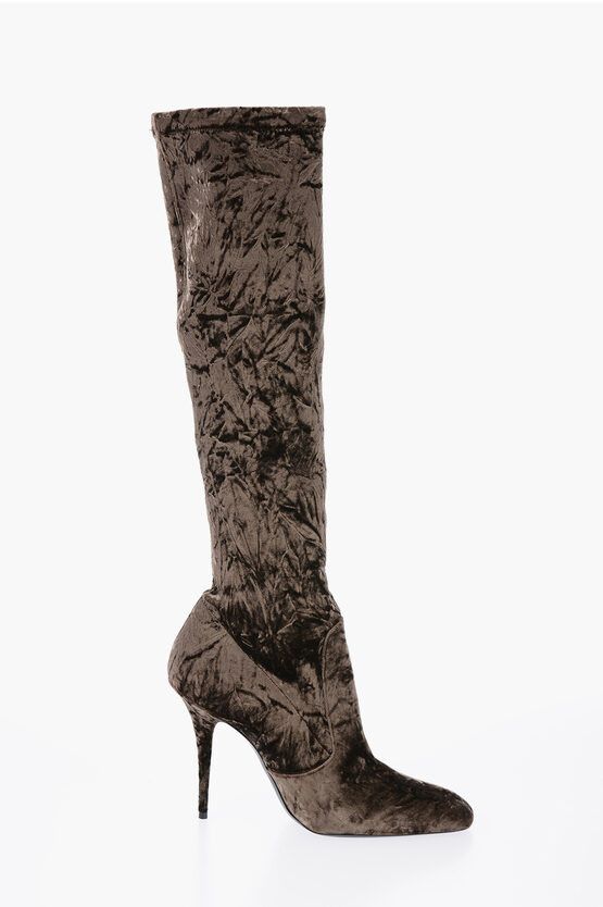 Saint Laurent Paris Pointed Velour Knee-Lenght Boots Size US 9 / IT 39 - 3 Thumbnail