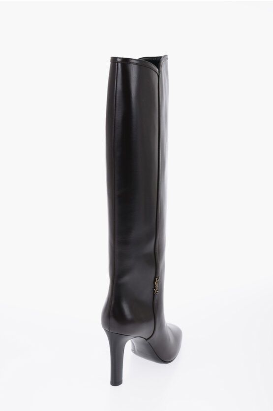 Saint Laurent Paris Leather Knee-High Boots Size US 10 / IT 40 - 2 Thumbnail