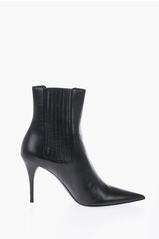 Saint Laurent Paris Pointed Leather Boots Size US 5.5 / IT 35.5 - 3 Thumbnail