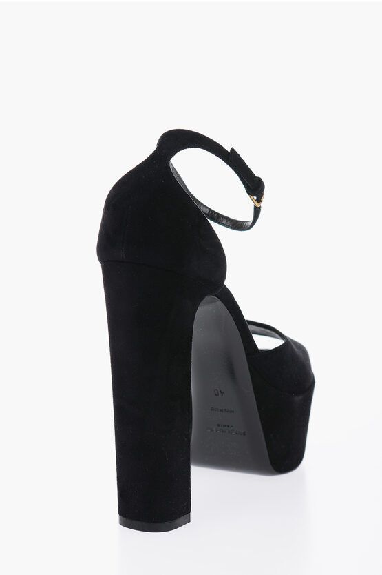Saint Laurent Paris Suede Sandals with Strap and Platform Sole Size US 8.5 / IT 38.5 - 2 Thumbnail