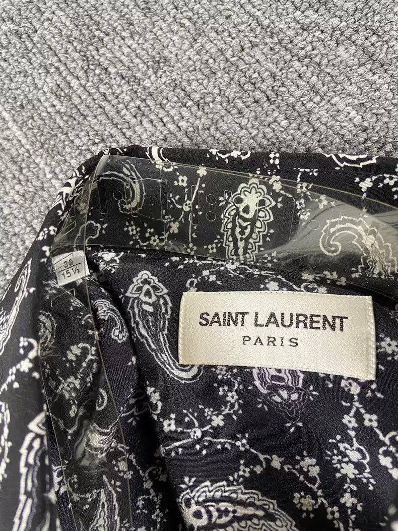 Saint Laurent Paris Saint Laurent slp15ss mulberry silk cashew flower shirt Size US L / EU 52-54 / 3 - 3 Thumbnail