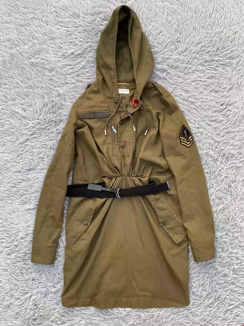 Saint Laurent Paris Saint Laurent navy badge army green windbreaker Size US M / EU 48-50 / 2 - 2 Thumbnail
