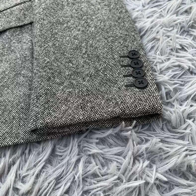 Saint Laurent Paris Saint Laurent 13fw first year black and gray snowflake wool leather suit Size US XL / EU 56 / 4 - 3 Thumbnail