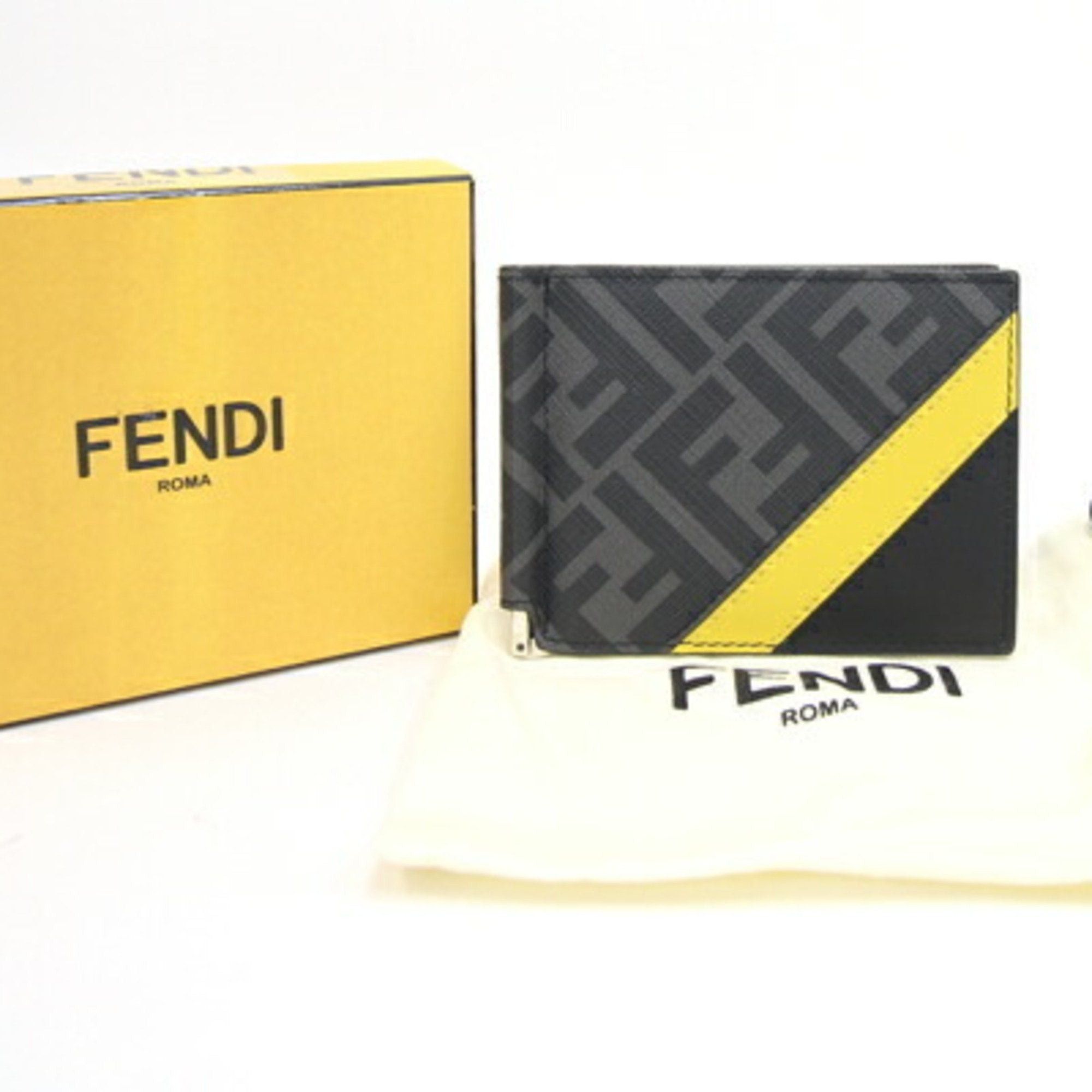fendi mens money clip wallet