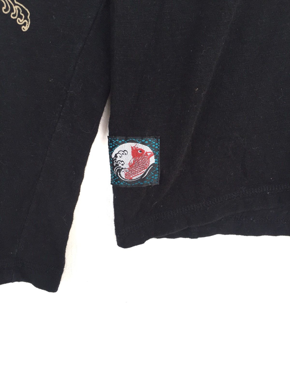 Karakuri Tamashii Koi Fish Multicolor Art Printed Black Long Sleeve Shirt Size US L / EU 52-54 / 3 - 6 Thumbnail