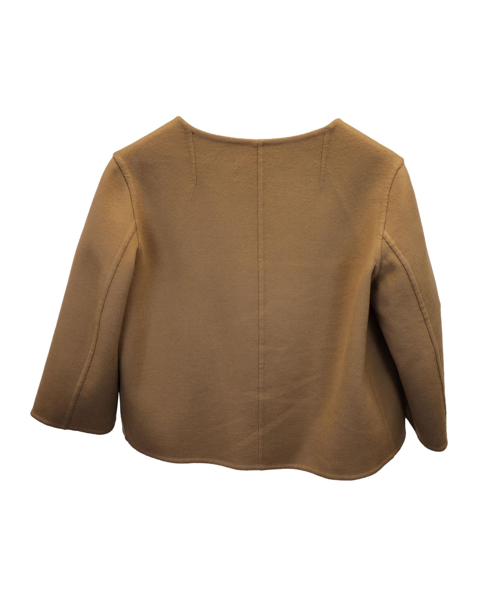 Yves Saint Laurent Luxurious Brown Cashmere Cropped Jacket by Saint Laurent Size S / US 4 / IT 40 - 2 Preview