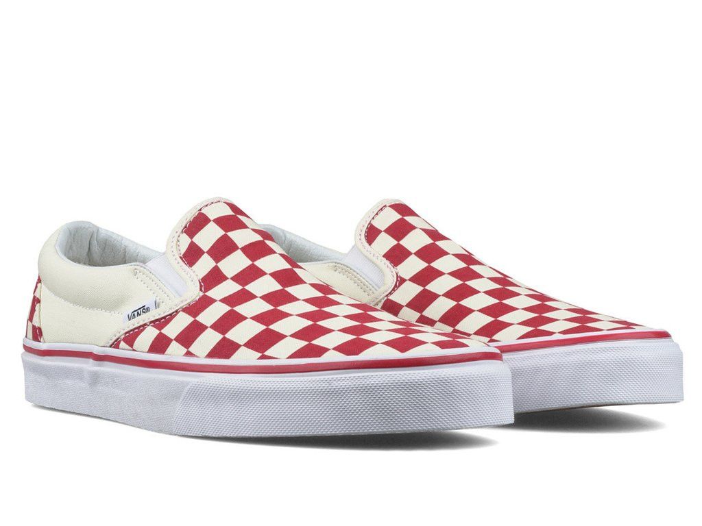 Vans Red Checkerboard Slip Ons Size US 10.5 / EU 43-44 - 1 Preview