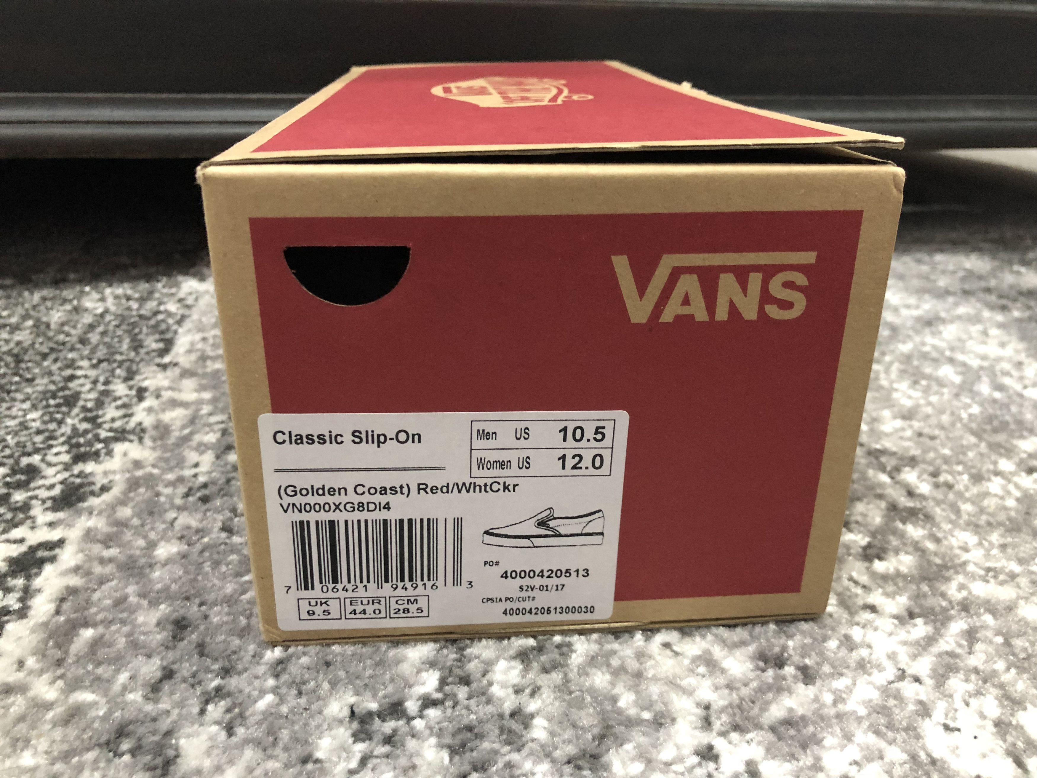 Vans Red Checkerboard Slip Ons Size US 10.5 / EU 43-44 - 2 Preview