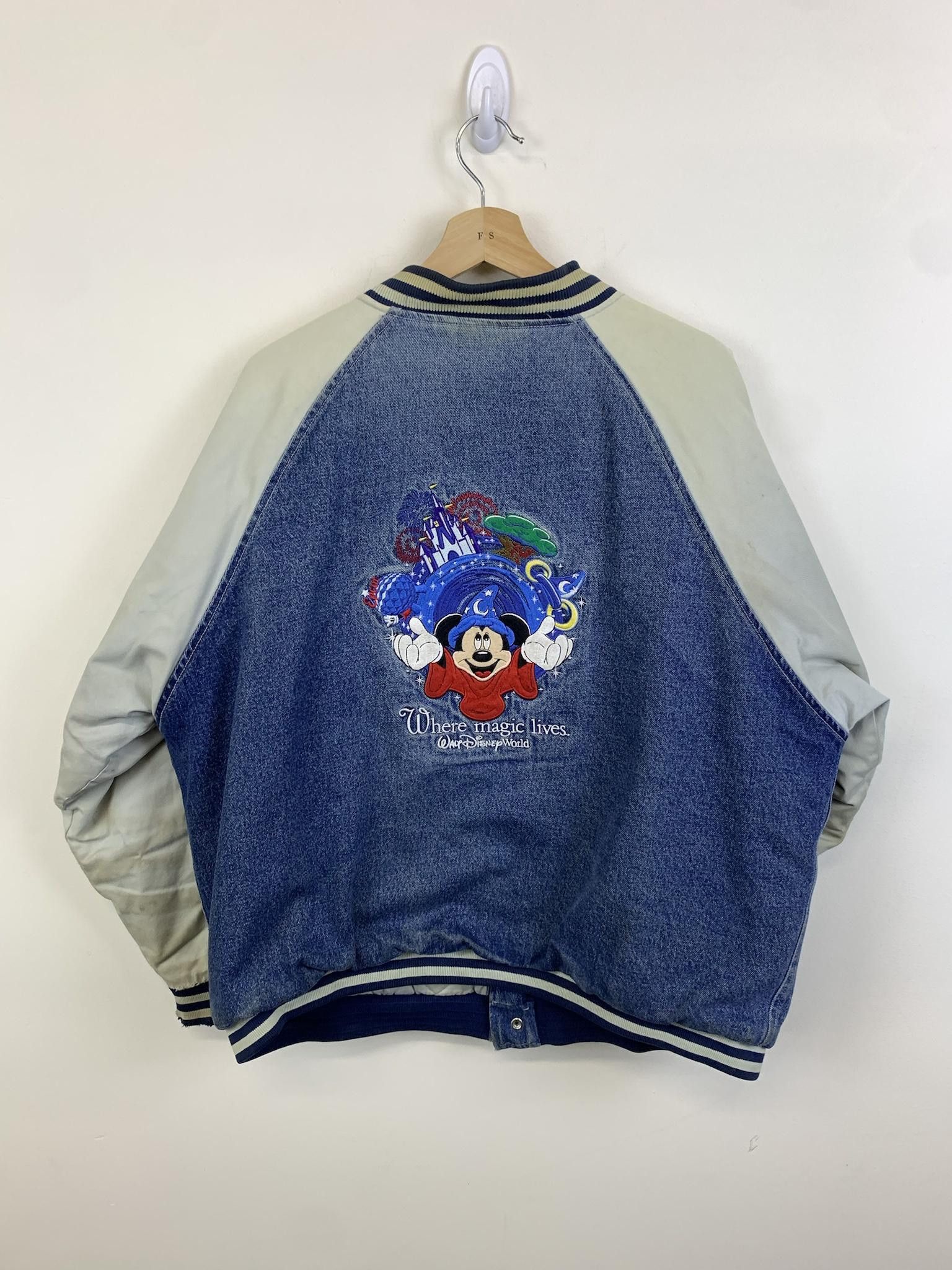 Vintage Vintage Walt Disney World Epcot Mickey Denim Varsity jacket Size US L / EU 52-54 / 3 - 4 Preview