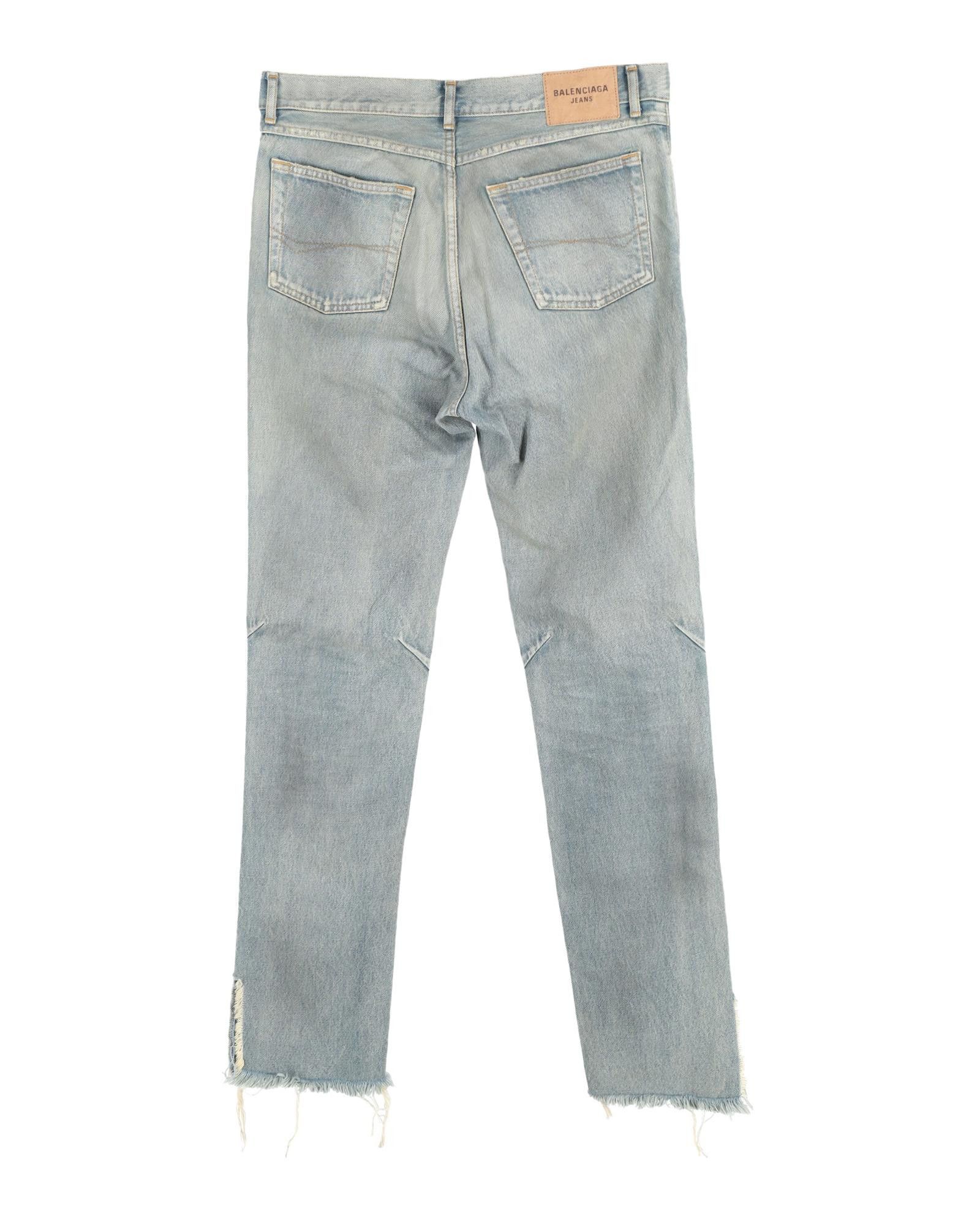 Distressed Cotton Denim Jeans