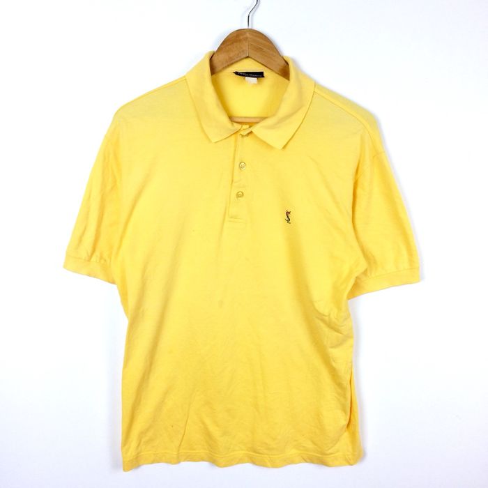 Ysl Pour Homme Yves Saint Laurent Polo Shirt Button Down Yellow