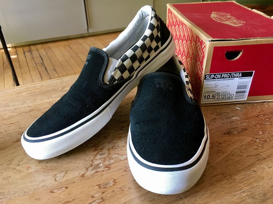 Vans x thrasher clearance slip on checkerboard