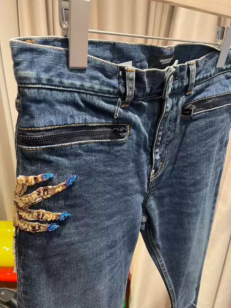 Undercover Undercover Classic ghost hand blue jeans Size US 34 / EU 50 - 3 Thumbnail