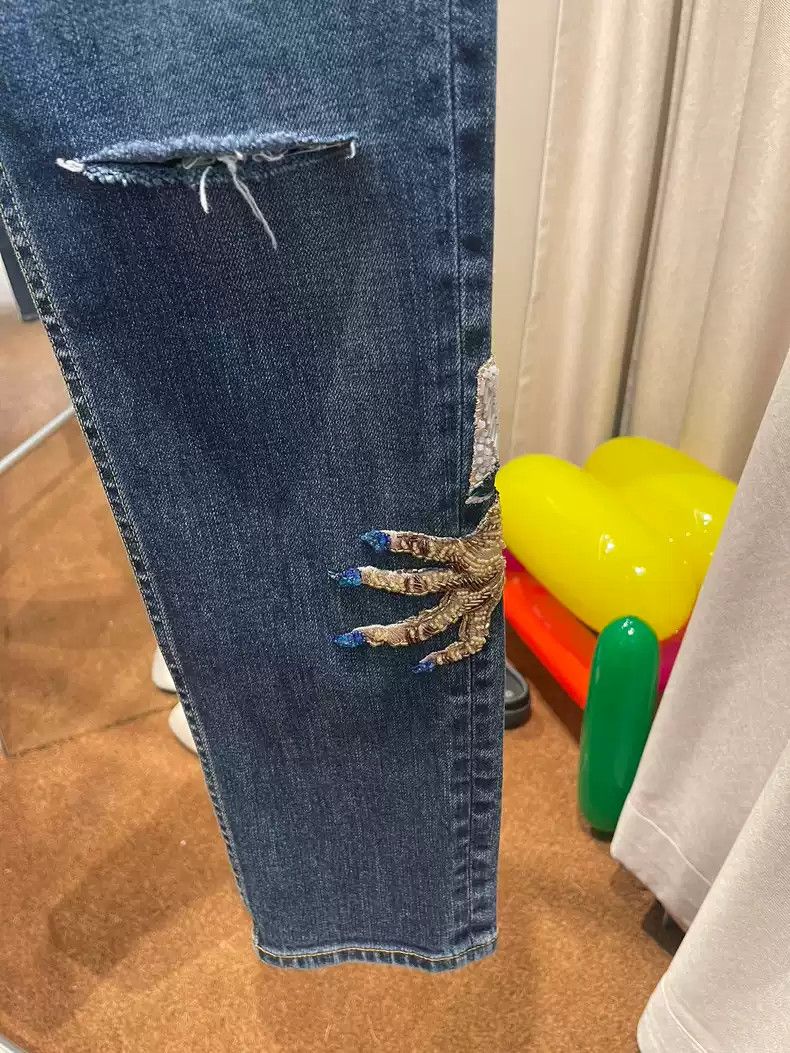 Undercover Undercover Classic ghost hand blue jeans Size US 34 / EU 50 - 4 Thumbnail
