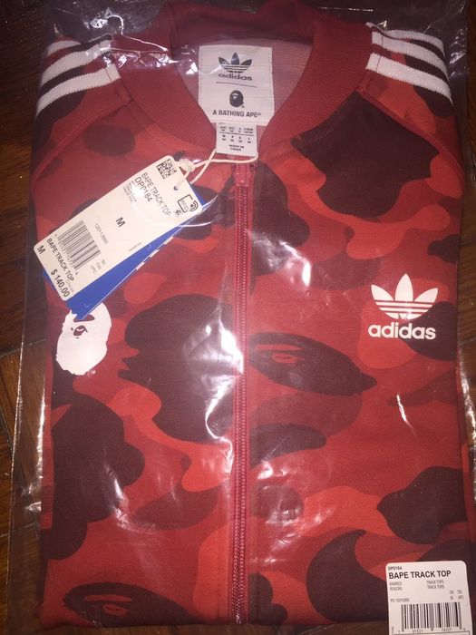 Bape x adidas adicolor cheap track top raw red