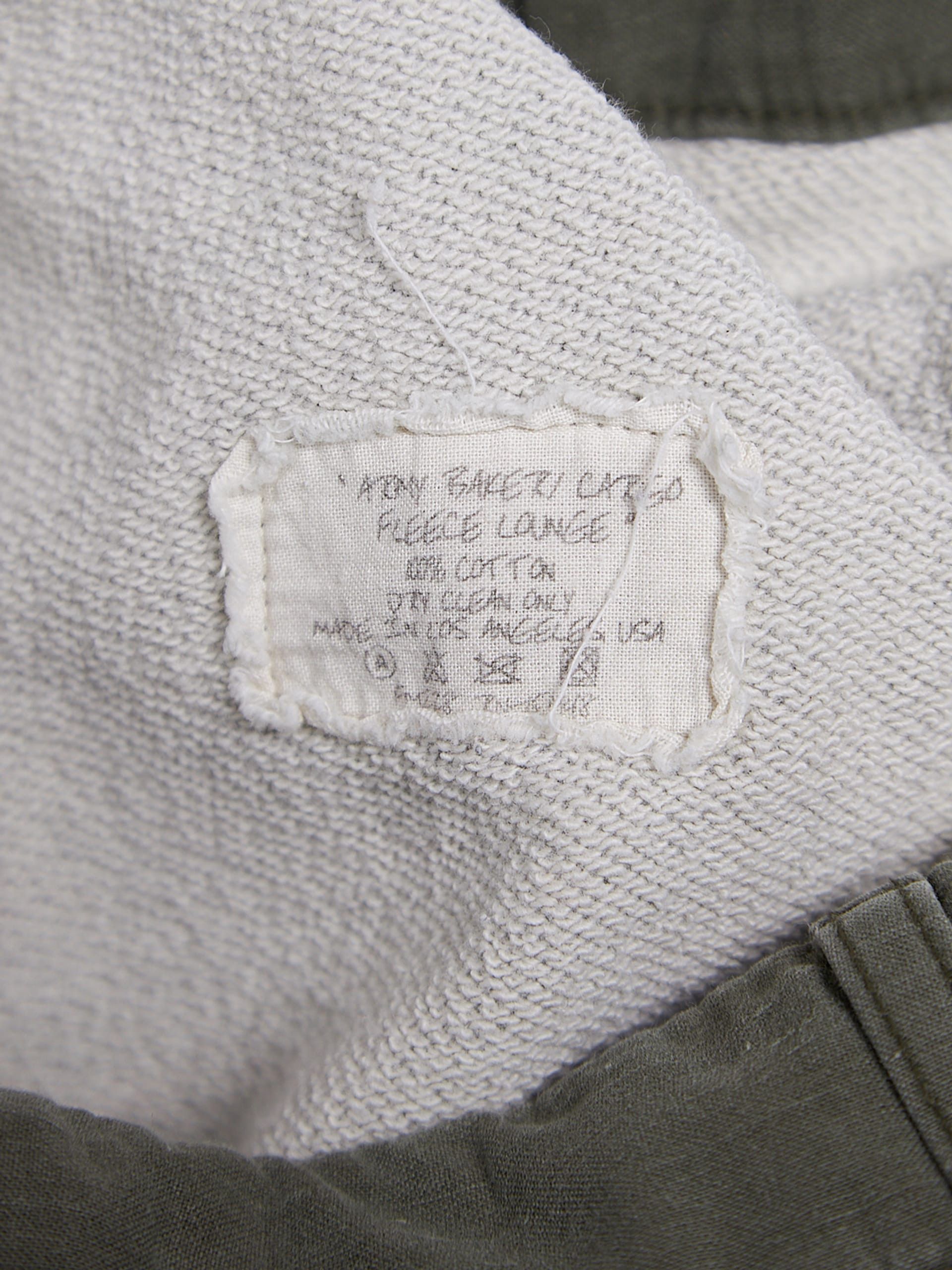 Greg Lauren Khaki And Gray Double Side Detailed Cotton Sweatpants Size US 37 - 4 Thumbnail