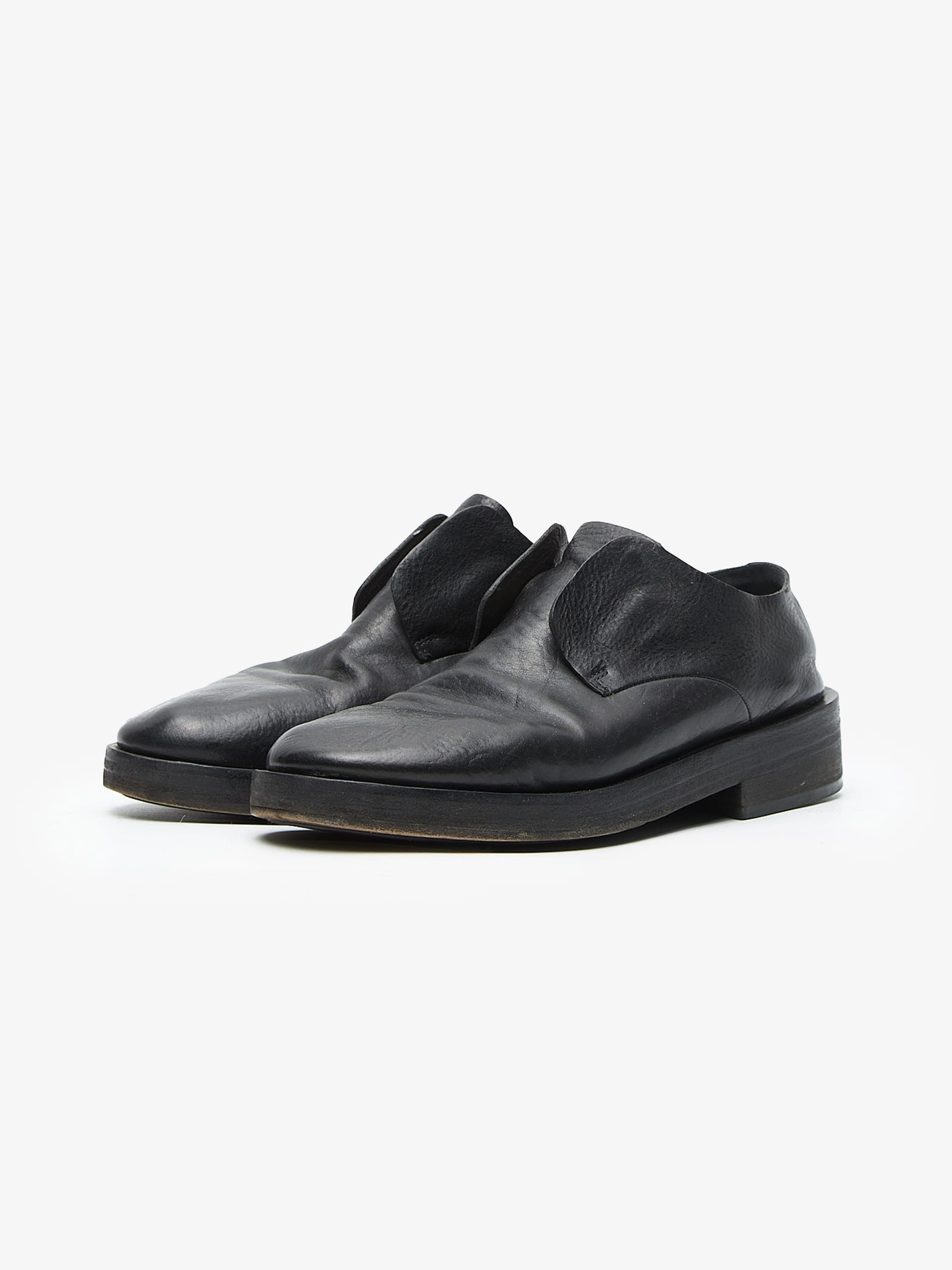 Marsell Black Laceless Leather Derby Shoes Size US 9.5 / EU 42-43 - 2 Thumbnail