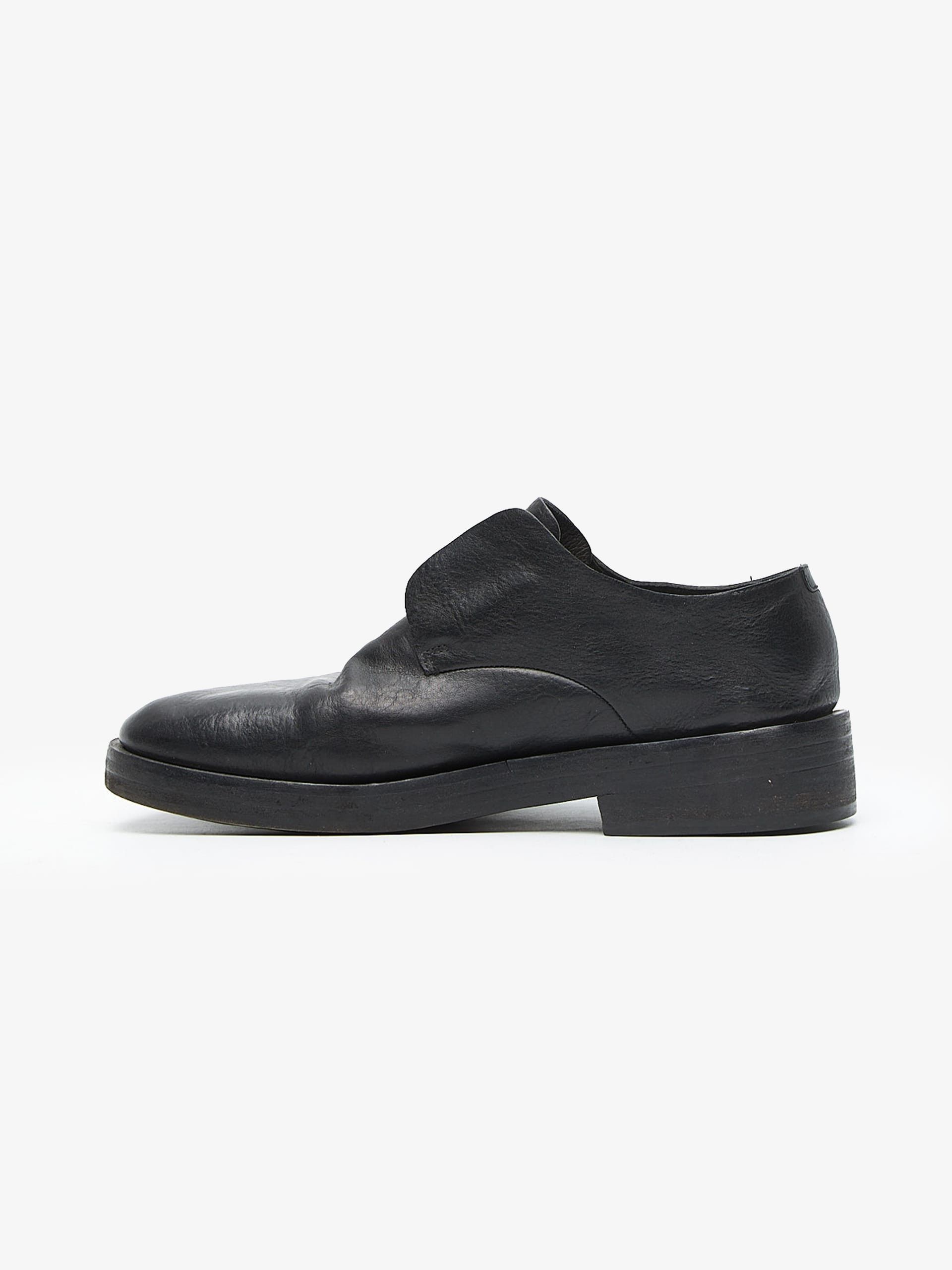 Marsell Black Laceless Leather Derby Shoes Size US 9.5 / EU 42-43 - 3 Thumbnail