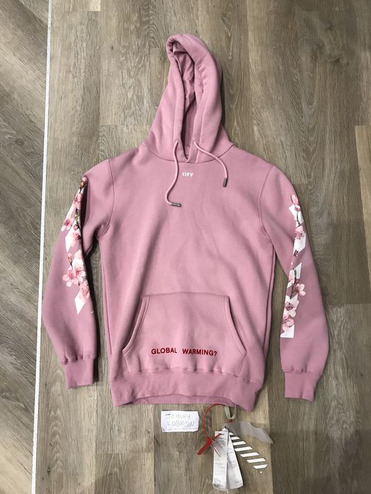 (WMNS) Off-White C O Virgil Abloh FW Cherry Blossom Crop Cotton Sweatshirt OWBA026E170030502788 US Xs