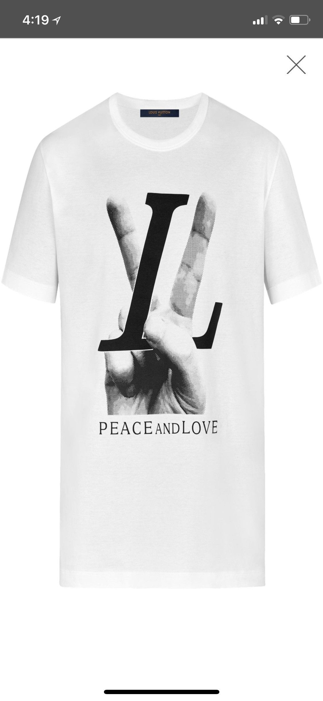 Louis Vuitton Black Peace and Love Men Tee Shirt XS ref.354413