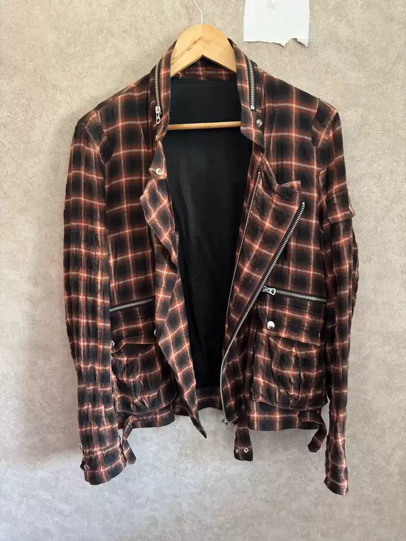 Undercover Undercover 07ss Silver line shrink biker jacket