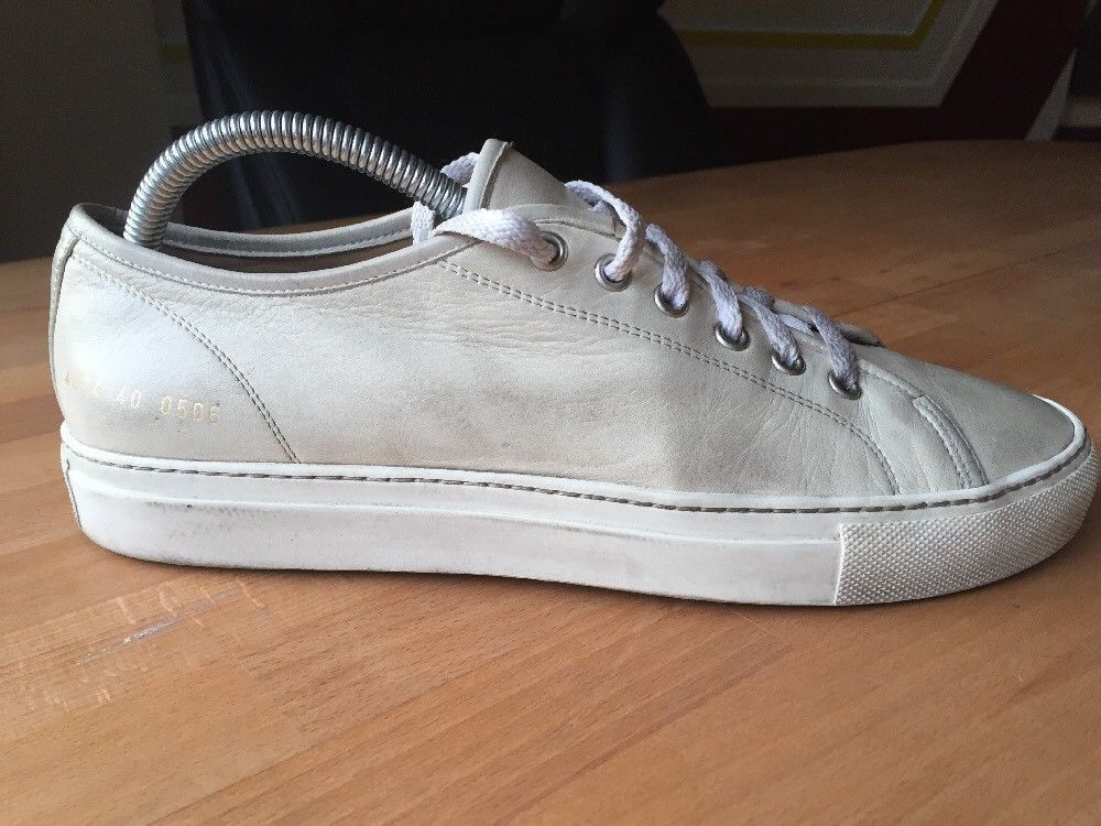 Common Projects Common Projects 'Achilles' Beige Leather Low Top Shoes Men 7 Size US 7 / EU 40 - 3 Thumbnail