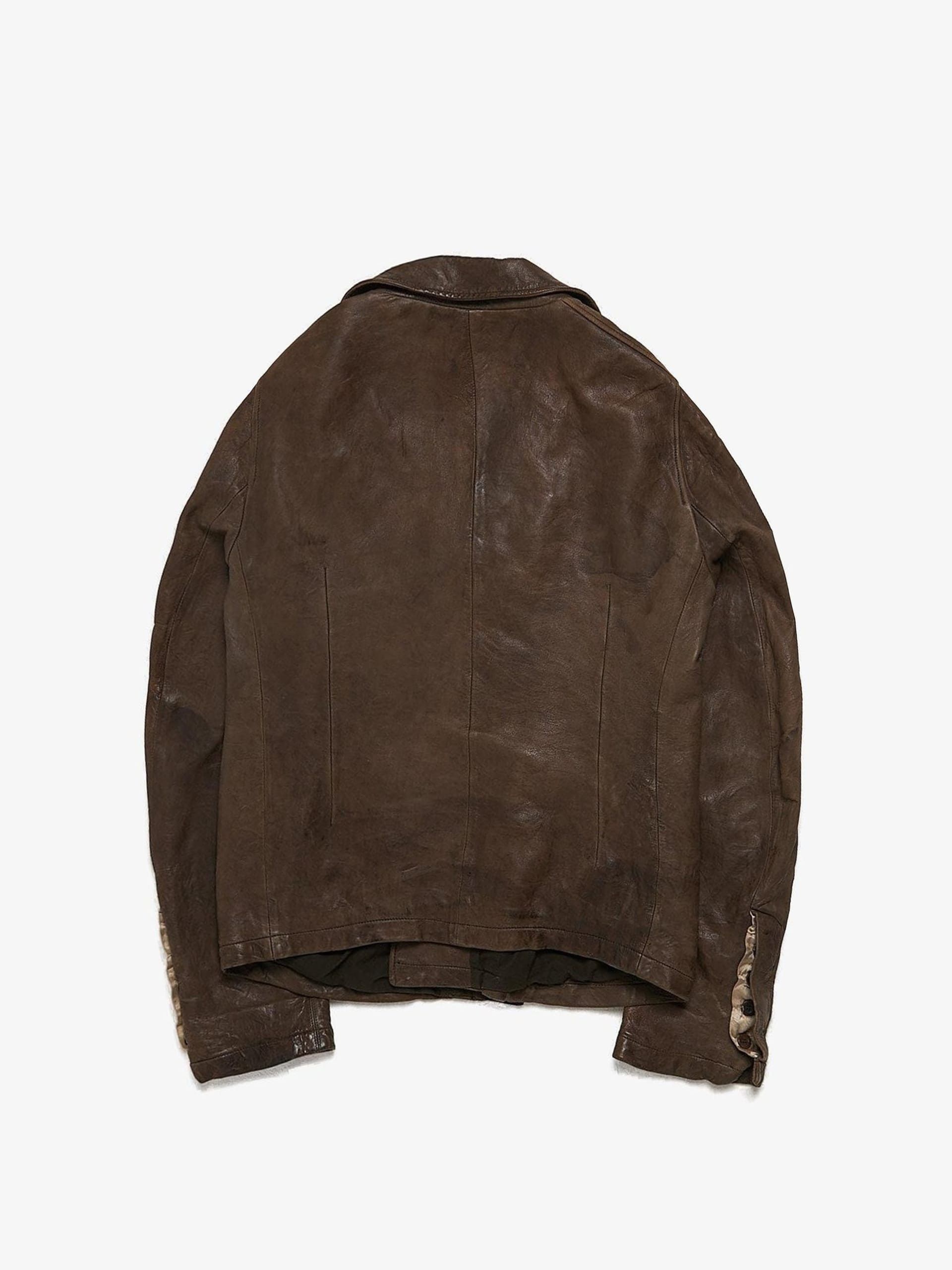 Rick Owens Brown Single Breasted Buttoned Leather Jacket Size US XL / EU 56 / 4 - 2 Thumbnail
