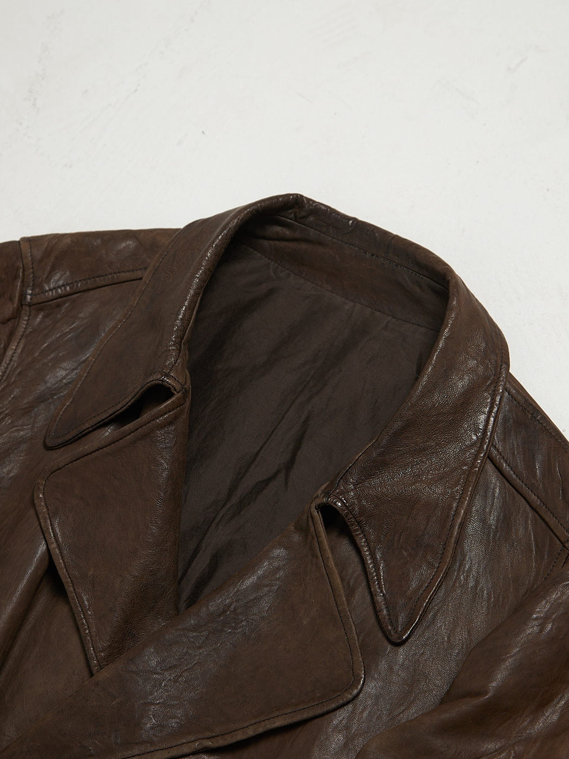 Rick Owens Brown Single Breasted Buttoned Leather Jacket Size US XL / EU 56 / 4 - 3 Thumbnail