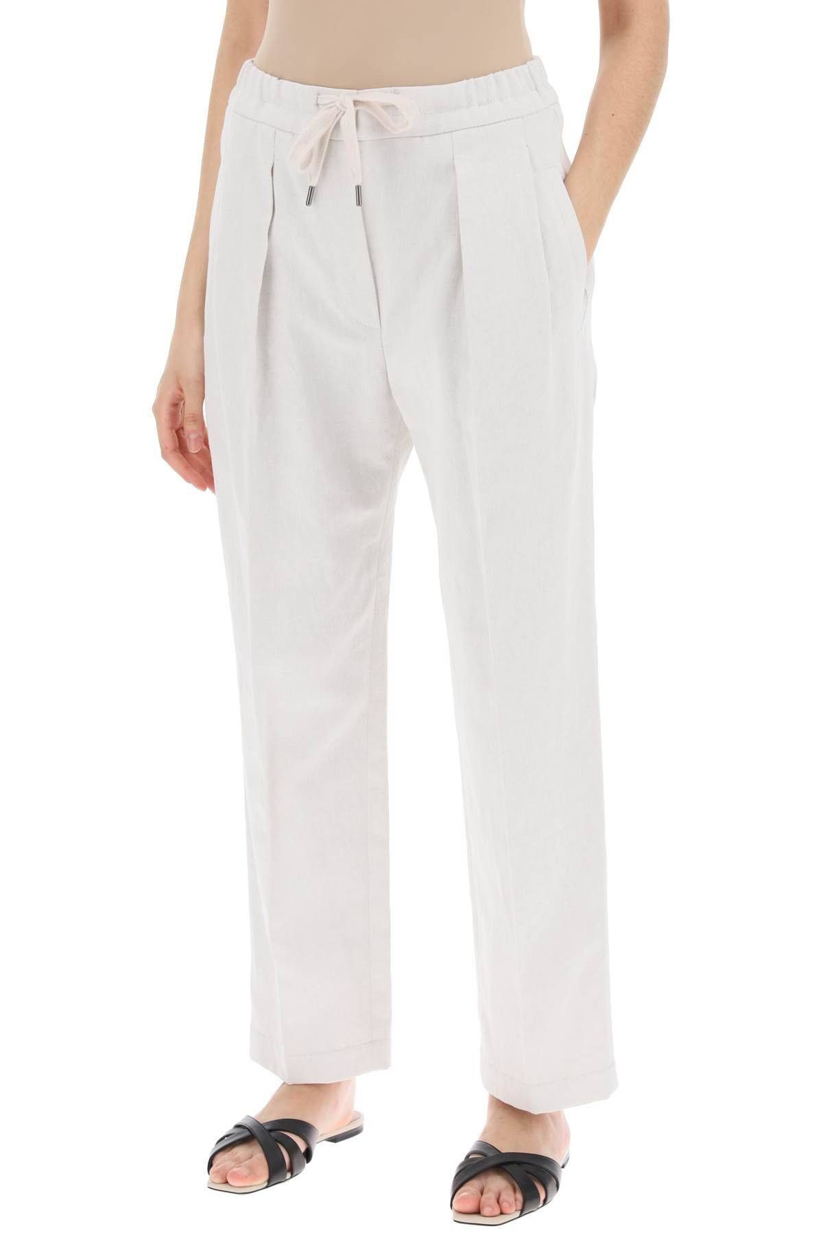 Brunello Cucinelli cotton and linen slouchy pants Size EU 44 for 