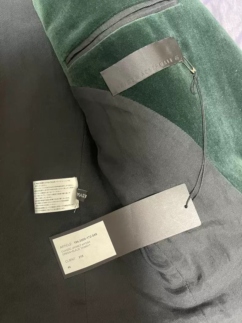 Haider Ackermann Haider ackermann green velvet suit jacket Size US M / EU 48-50 / 2 - 2 Thumbnail