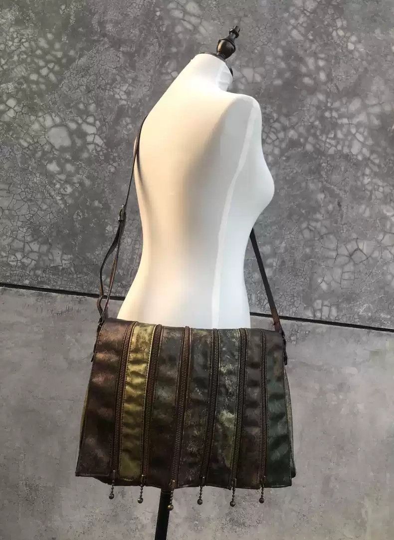 Jean Paul Gaultier Jean Paul Gaultier Deconstruction of Crossbody Bag by Jade Worm Zipper Combination Size ONE SIZE - 3 Thumbnail
