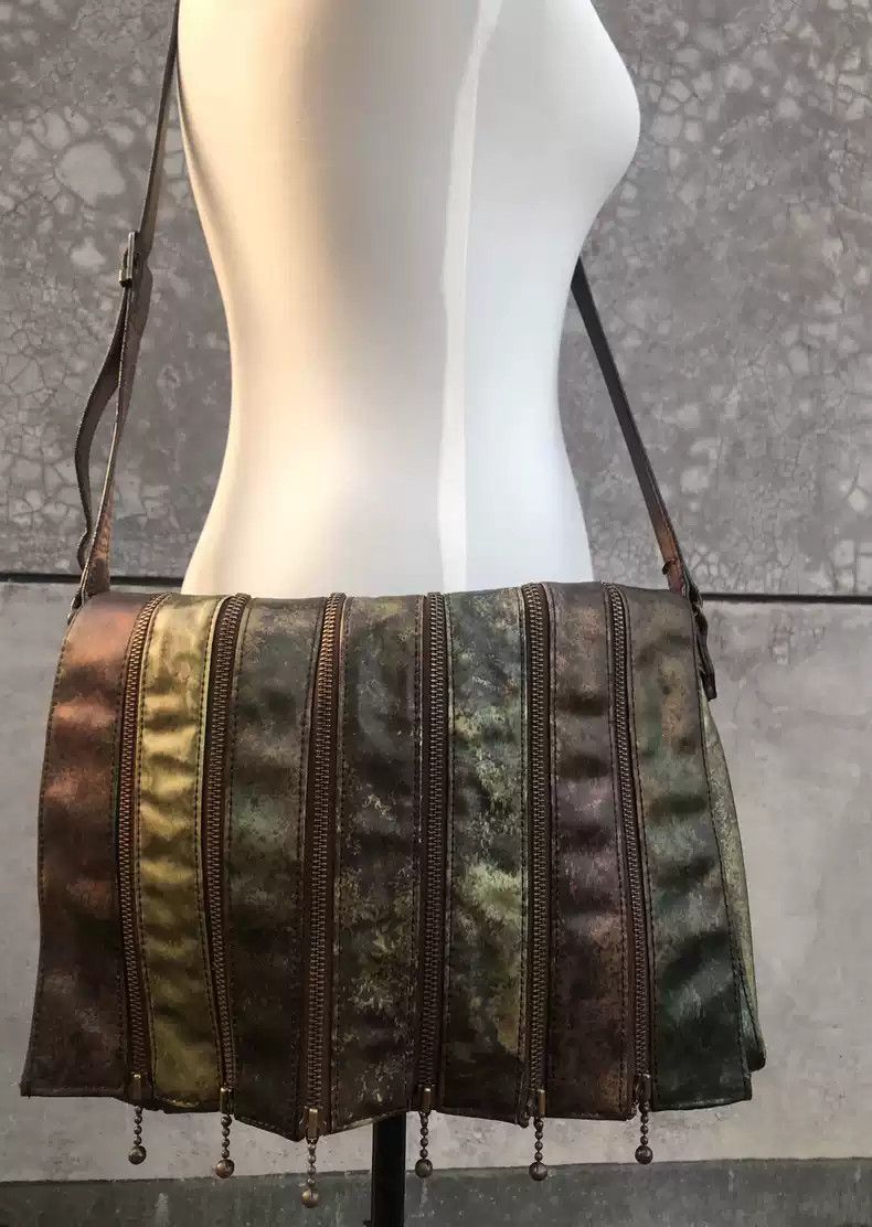 Jean Paul Gaultier Jean Paul Gaultier Deconstruction of Crossbody Bag by Jade Worm Zipper Combination Size ONE SIZE - 2 Thumbnail