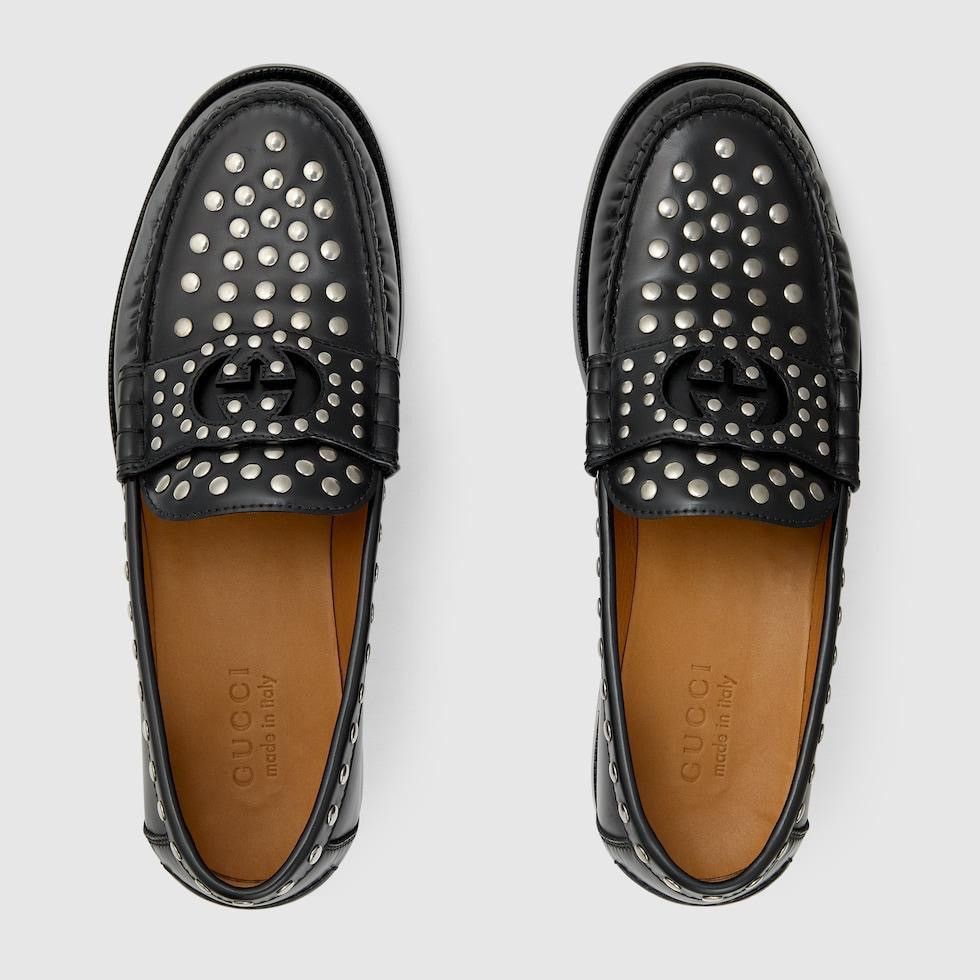 Interlocking G Loafer with studs