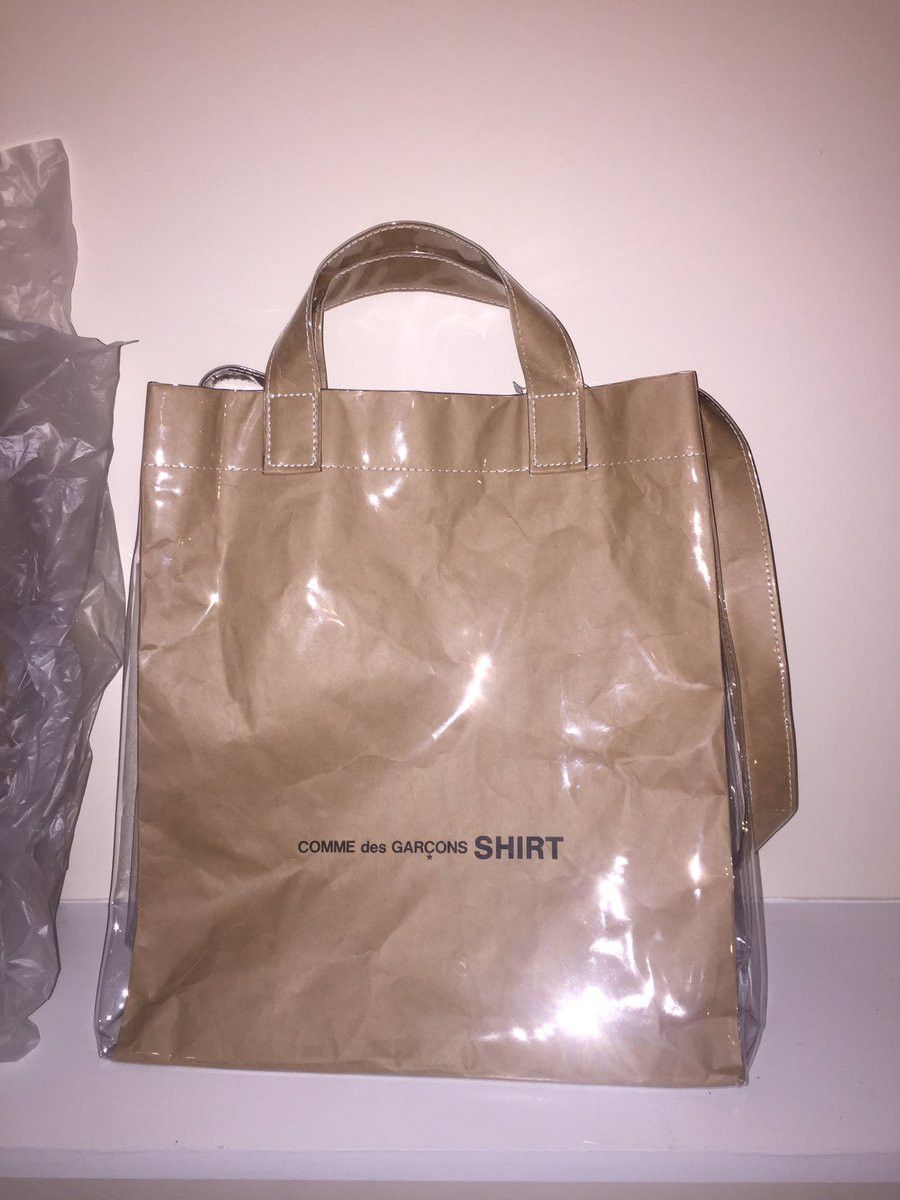 Comme des Garcons CDG Comme des Garcons Shirt Brown Paper PVC Messenger Tote Bag Grailed