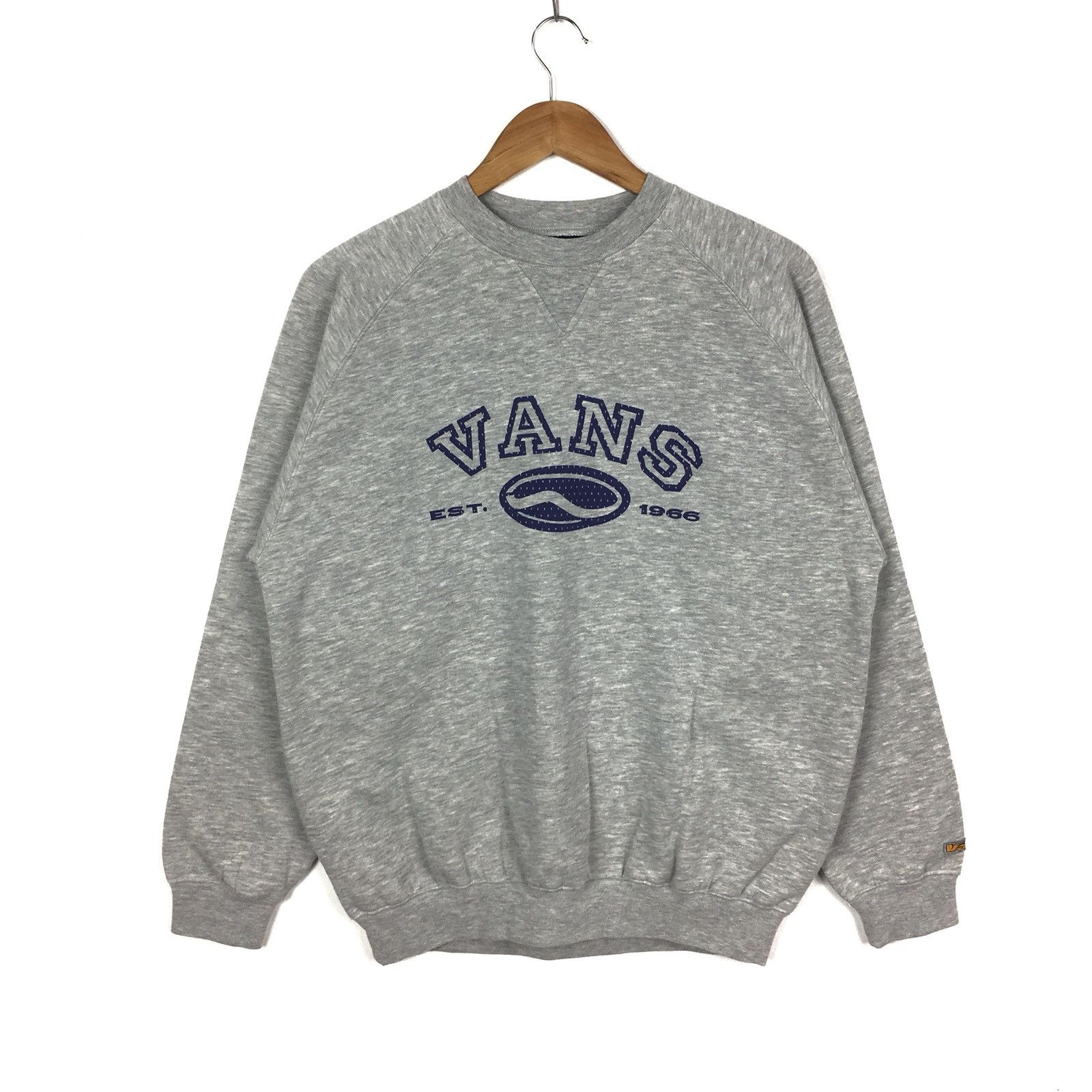 VANS Sweatshirt Vans Big Logo Pullover Large Size Grey Jumper